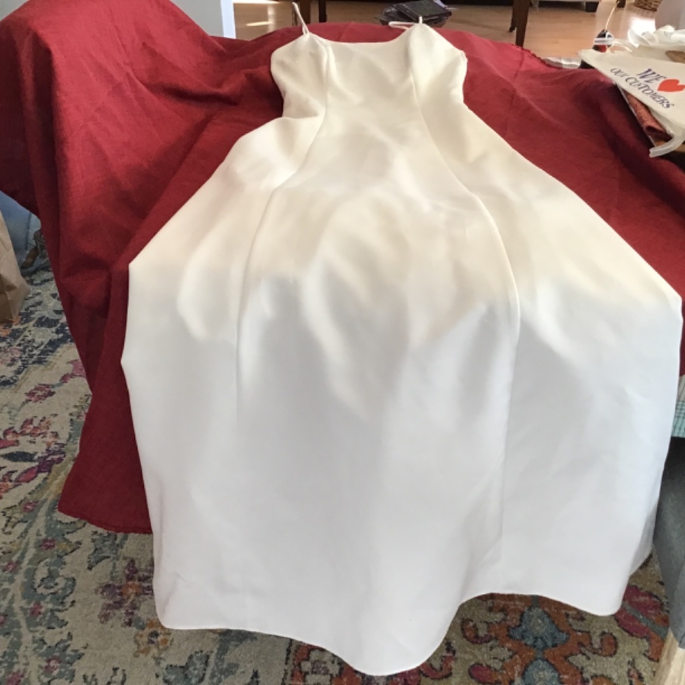 Jump Apparel White Empire Waist Floor Length Formal Dress/Gown